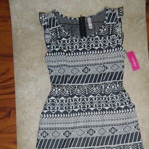 Xhilaration Dress Geometric Aztec Print Black